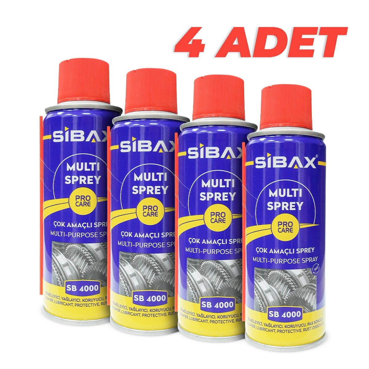 Sibax SB4000 Çok Amaçlı Sprey 200 ml 4 Lü Paket