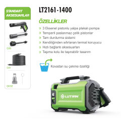LUTIAN LT2161-1400 Basınçlı Yıkama Makinesi 1400W 110Bar