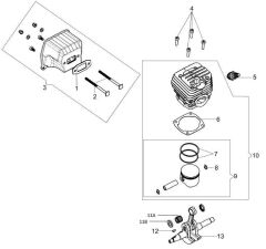 Emak 50230259  Silindir -Piston 42 mm - Oleo-Mac GS 451