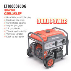 LUTIAN LT10000ECDG Marşlı Benzinli Jeneratör 18.0Hp 8.3kW DUAL POWER