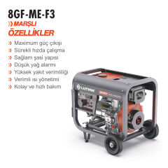 LUTIAN 8GF-ME-F3 Marşlı Benzinli Jeneratör 531CC 8.0kW