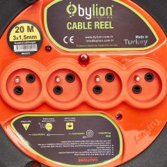 Bylion MK5025 4 Soketli 3x2.5mm 50 Metre Makaralı Kablo
