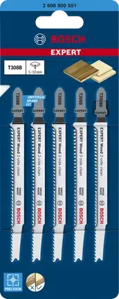 Bosch EXPERT Dekupaj Bıçağı Extra Clean for Hard Wood T308 B 5'li