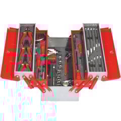 İzeltaş 8420 Metal Takım Çantası 5 Gözlü 62 Parça (Dolu) 190x420x200mm