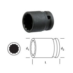 OSAKA LN38Y22 Yıldız Lokma 3/8'' 22mm