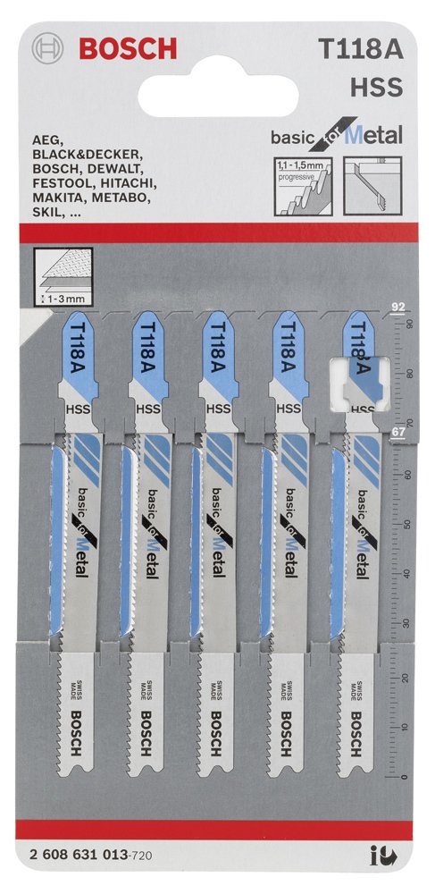 Bosch T118A Dekupaj Testere Bıçak Metal 5 Parça