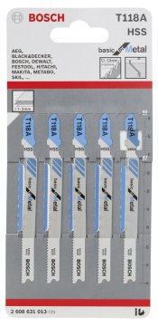 Bosch T118A Dekupaj Testere Bıçak Metal 5 Parça