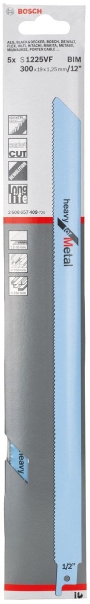 Bosch - Heavy Serisi Metal için Panter Testere Bıçağı S 1225 VF - 5'li