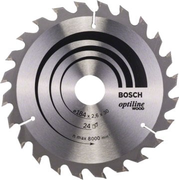 Bosch Optiline Wood Elmas Daire Testere Bıçağı Ahşap 184mm 24Diş