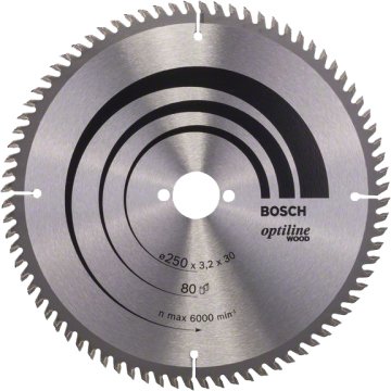Bosch Optiline Wood Elmas Daire Testere Bıçağı Ahşap 250mm 80Diş