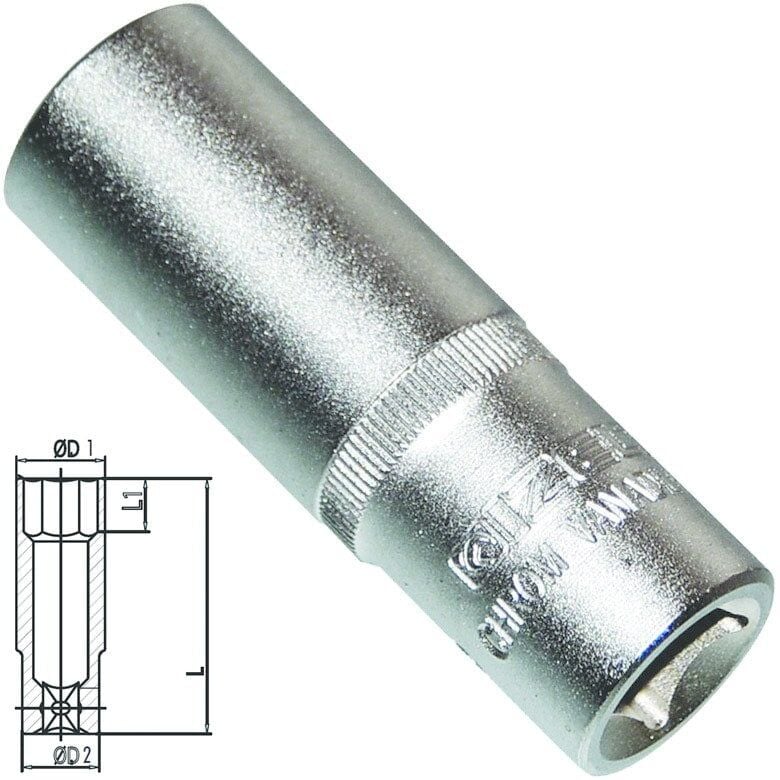 İzeltaş 1108 Derin Lokma Anahtar Altı Köşe 1/2'' 19mm
