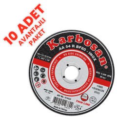 Karbosan AA 36 R BF80 Metal Kesme Diski Inox 180x1.9x22.23mm 10 Lu Paket