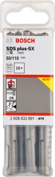 Bosch SDS-Plus 5X Matkap Uç 6x50x110mm Taş ve Beton 10'lu Paket