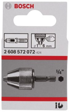 Bosch - 1-6 mm - 1/4''-6k Anahtarsız Mandren
