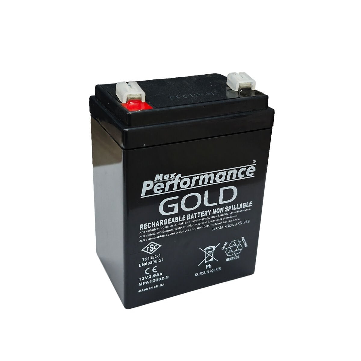Max Performance Gold SİSLEME AKÜSÜ 12V 2.9AH Dik Bakımsız Kuru Akü