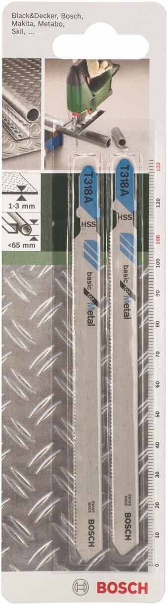 Bosch - Ekonomik Seri Metal İçin T 318 A Dekupaj Testeresi Bıçağı - 2'Li Paket