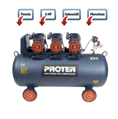 Proter PR206HZ Hızlı-Yağsız Hava Kompresörü 200 Lt - 6 Hp