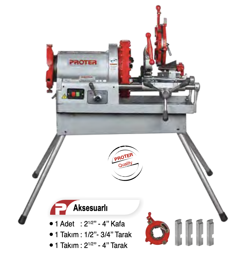 Proter PR4004 Tezgah Tip Pafta Makinası 1000W 1/2'' - 4''
